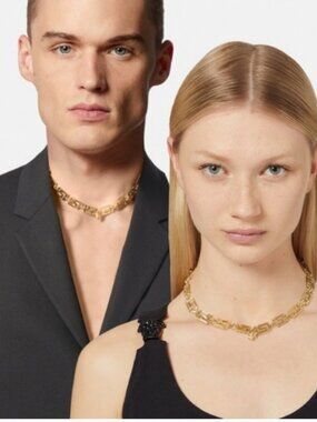 NIB VERSACE Greca Chain Necklace